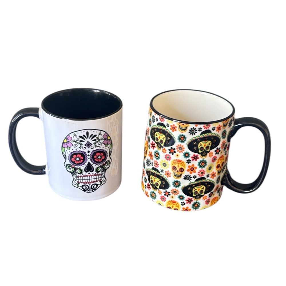 Two Sugar Skull Coffee Tea Mugs NWT (2)